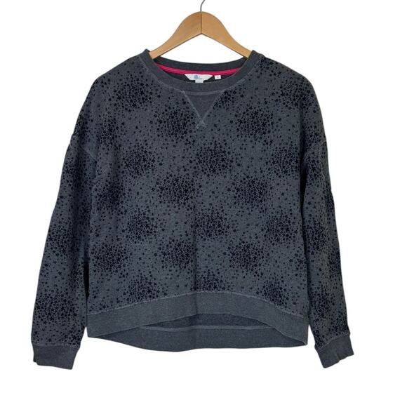 BODEN Star Velvet Arabella Crew Neck High Low Sweatshirt Gray Size Medium - Picture 2 of 8